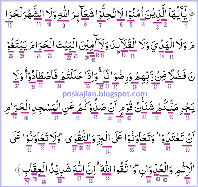 Detail Surat Al Maidah Ayat 48 Beserta Tajwidnya Nomer 37