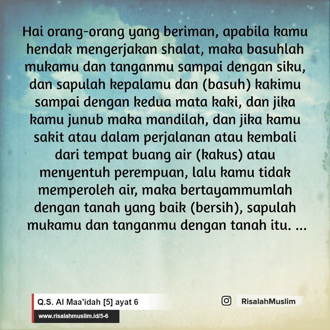 Detail Surat Al Maidah Ayat 6 Beserta Artinya Nomer 10