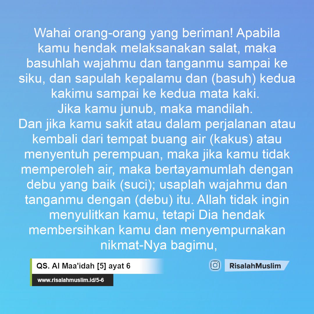 Detail Surat Al Maidah Ayat 6 Beserta Artinya Nomer 14