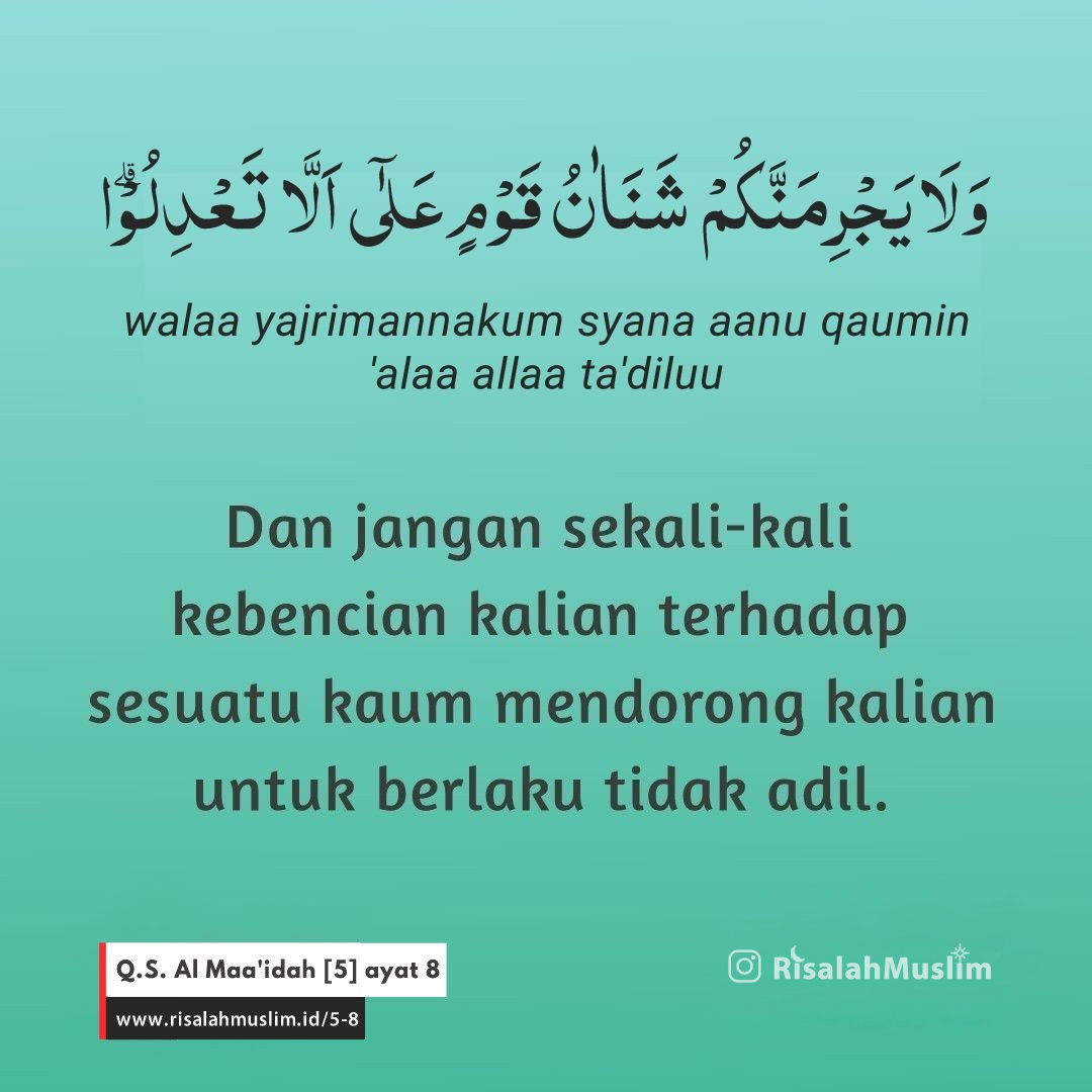 Detail Surat Al Maidah Ayat 8 Beserta Artinya Nomer 10