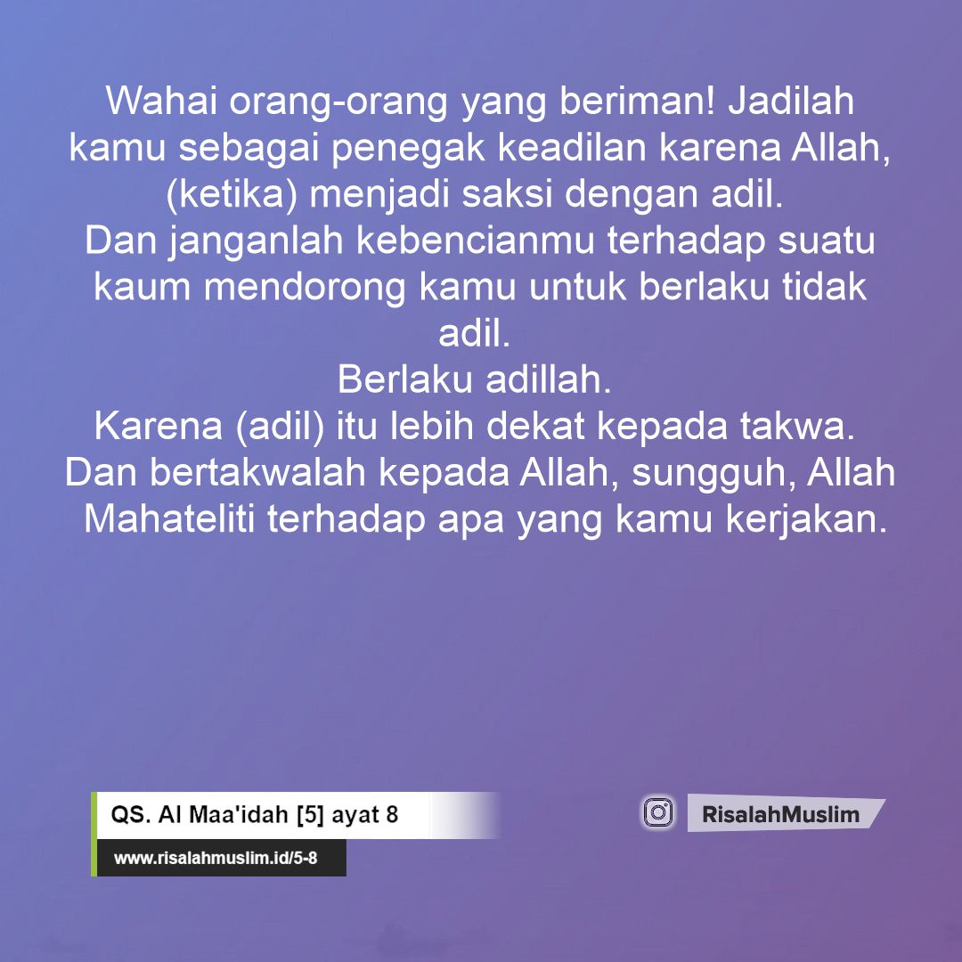 Detail Surat Al Maidah Ayat 8 Beserta Artinya Nomer 52