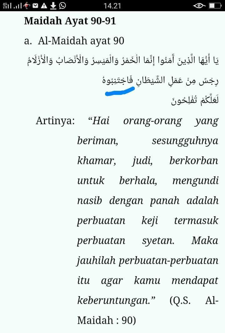 Detail Surat Al Maidah Ayat 90 Dan Artinya Nomer 7