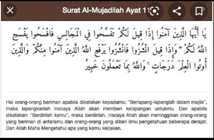 Detail Surat Al Mujadalah Ayat 11 Dan Artinya Nomer 12