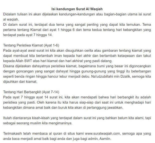 Detail Surat Al Waqiah Surat Ke Berapa Nomer 42