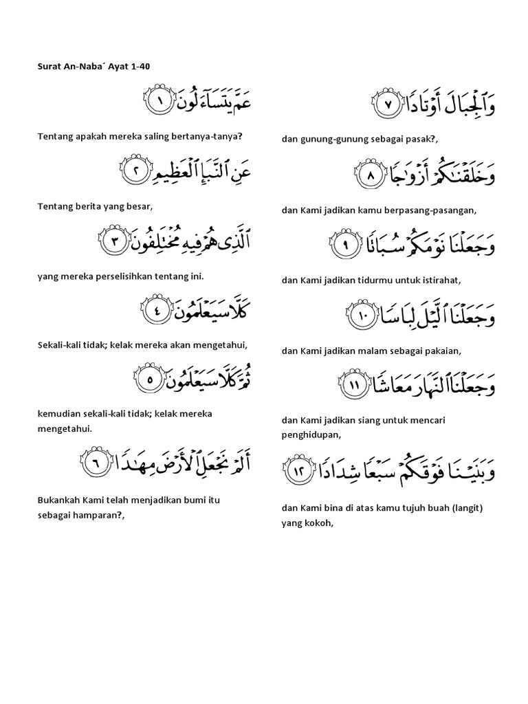 Detail Surat An Naba Bahasa Indonesia Nomer 6