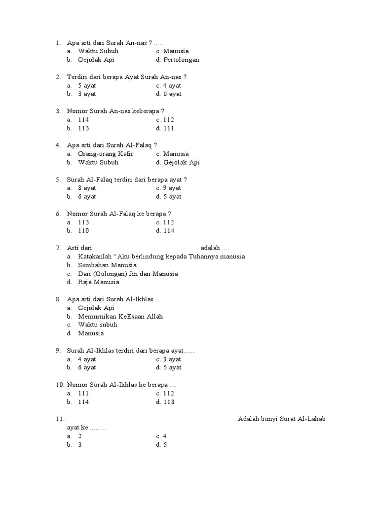 Detail Surat An Nas Terdiri Dari Berapa Ayat Nomer 34