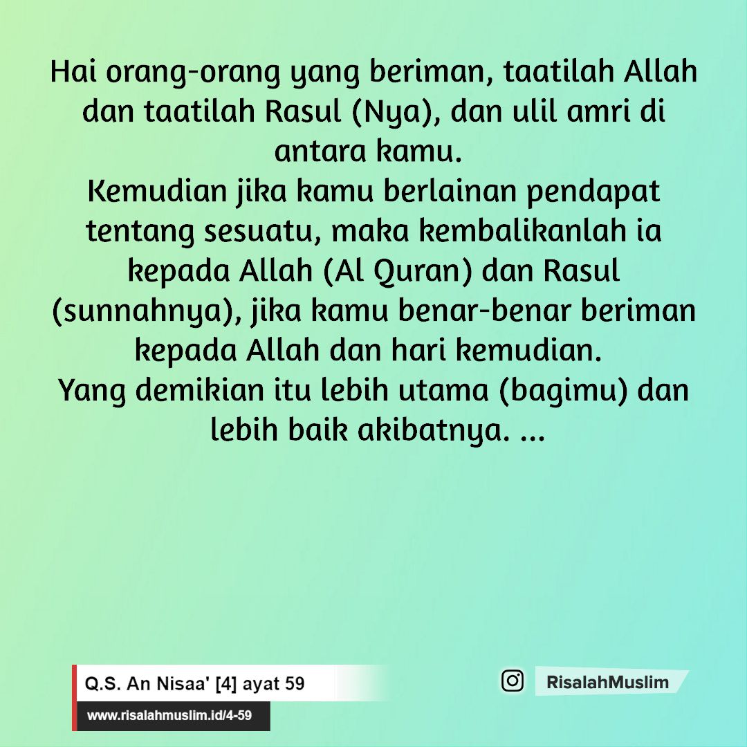 Detail Surat An Nisa Ayat 59 Beserta Artinya Perkata Nomer 32