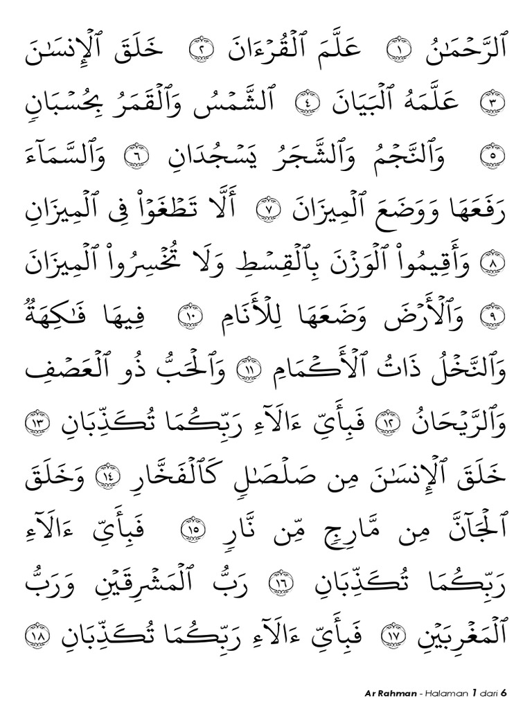 Detail Surat Ar Rahman Di Al Quran Halaman Berapa Nomer 22