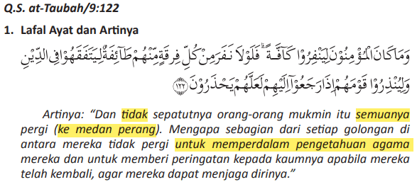 Detail Surat At Taubah Ayat 122 Beserta Terjemahannya Nomer 3