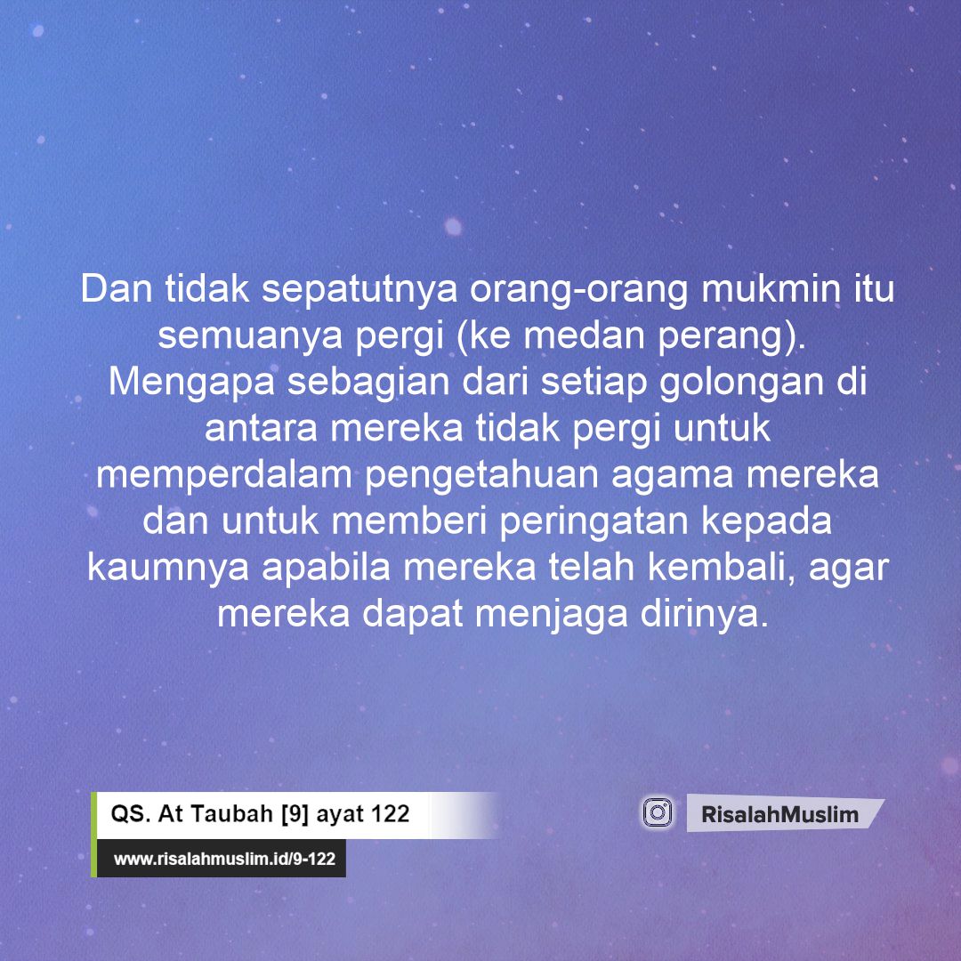 Detail Surat At Taubah Ayat 122 Beserta Terjemahannya Nomer 25