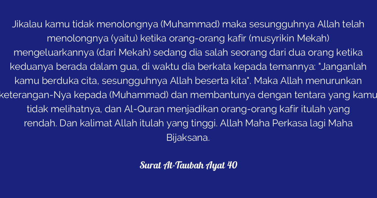 Detail Surat At Taubah Ayat 40 Beserta Artinya Nomer 8