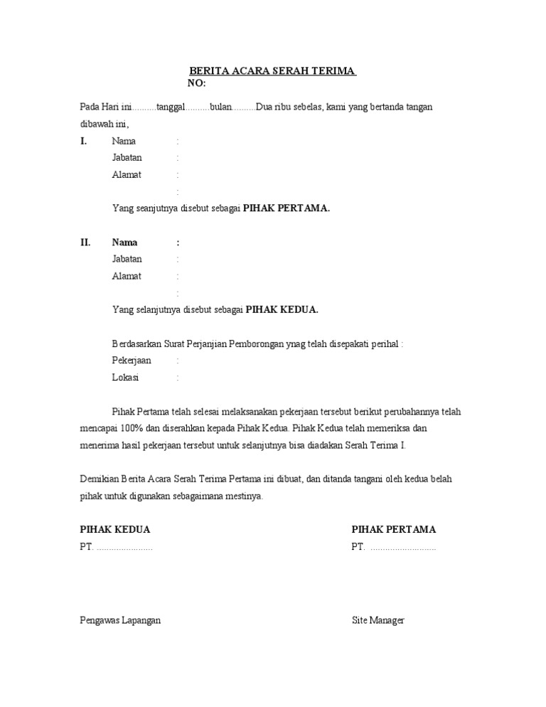 Detail Surat Berita Acara Nomer 11