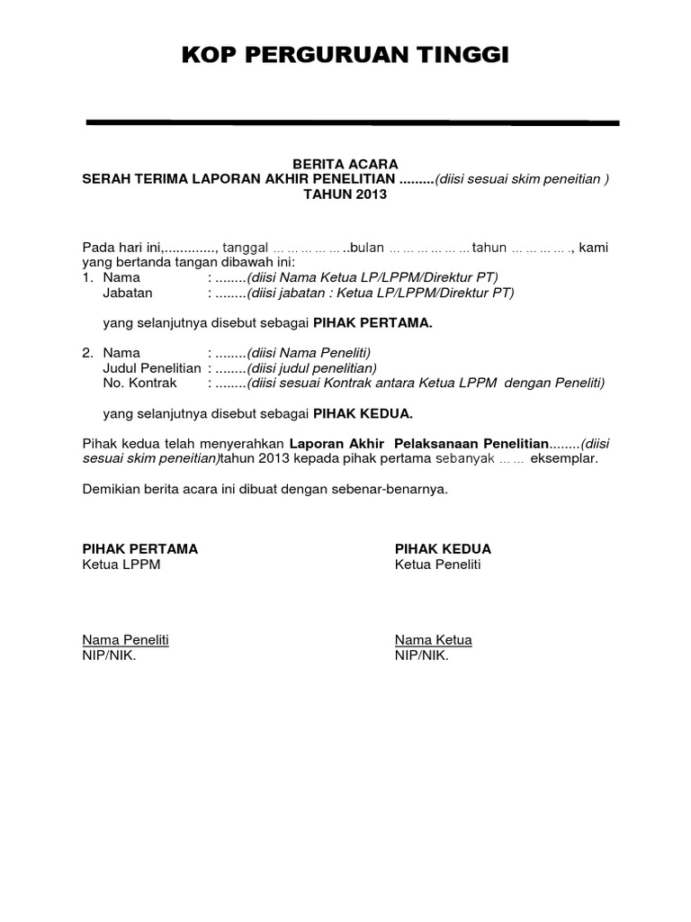 Detail Surat Berita Acara Nomer 4