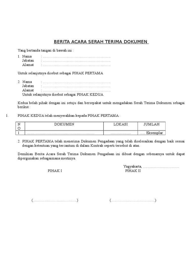 Detail Surat Berita Acara Nomer 31