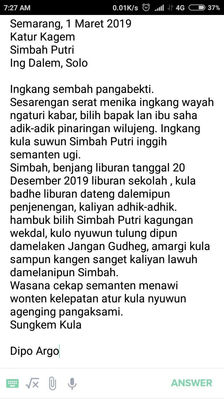 Detail Surat Dalam Bahasa Jawa Nomer 12