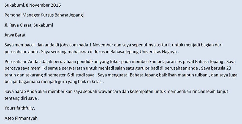 Detail Surat Dalam Bahasa Jepang Nomer 13