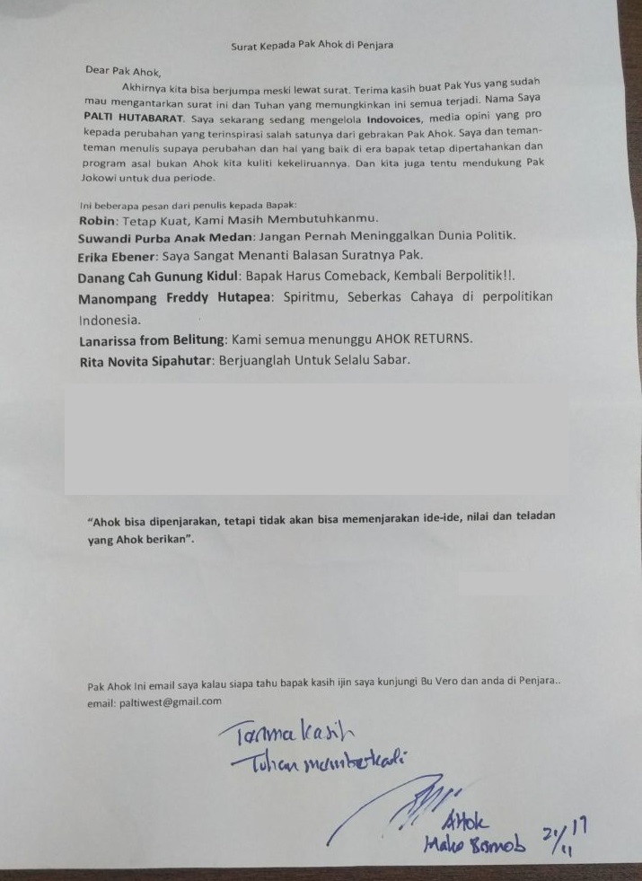 Detail Surat Dari Medan Untuk Ahok Nomer 8