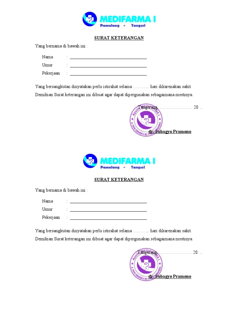 Detail Surat Dokter Online Nomer 22