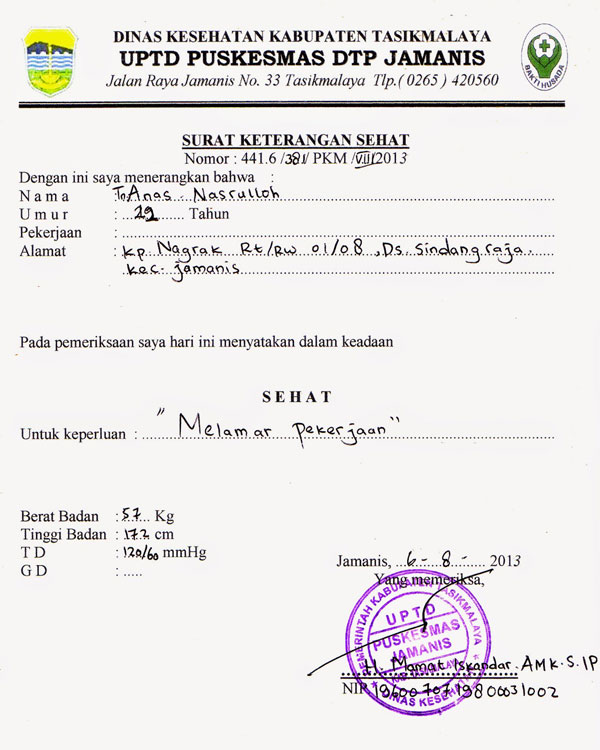 Detail Surat Dokter Untuk Melamar Kerja Nomer 8