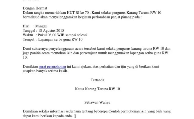 Detail Surat Izin Acara Nomer 25