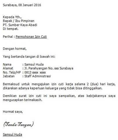 Detail Surat Izin Acara Keluarga Nomer 11