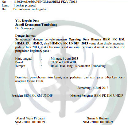 Detail Surat Izin Mengadakan Acara Nomer 17