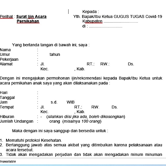Detail Surat Izin Mengadakan Acara Nomer 24