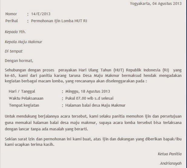 Detail Surat Izin Mengadakan Acara Nomer 30
