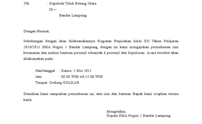 Detail Surat Izin Mengadakan Acara Nomer 34