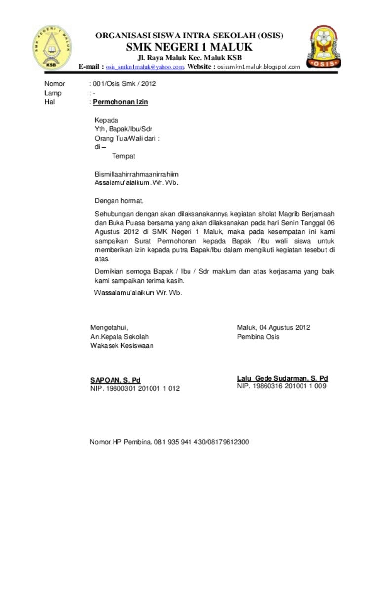 Detail Surat Izin Mengadakan Acara Nomer 40