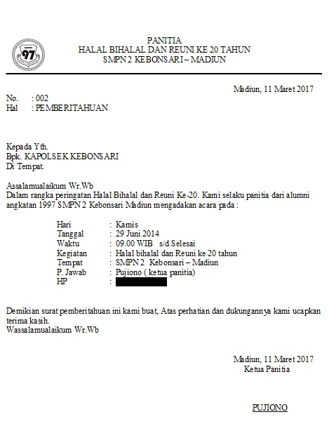 Detail Surat Izin Mengadakan Acara Nomer 47