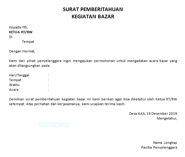 Detail Surat Izin Mengadakan Acara Nomer 48