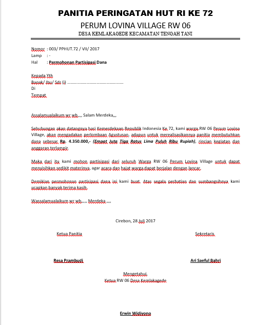 Detail Surat Izin Mengadakan Acara Nomer 49