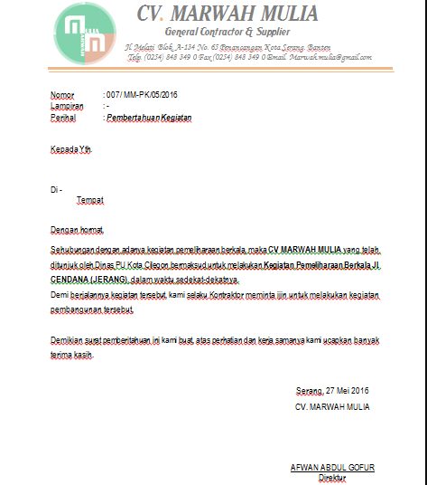 Detail Surat Izin Mengadakan Acara Nomer 56