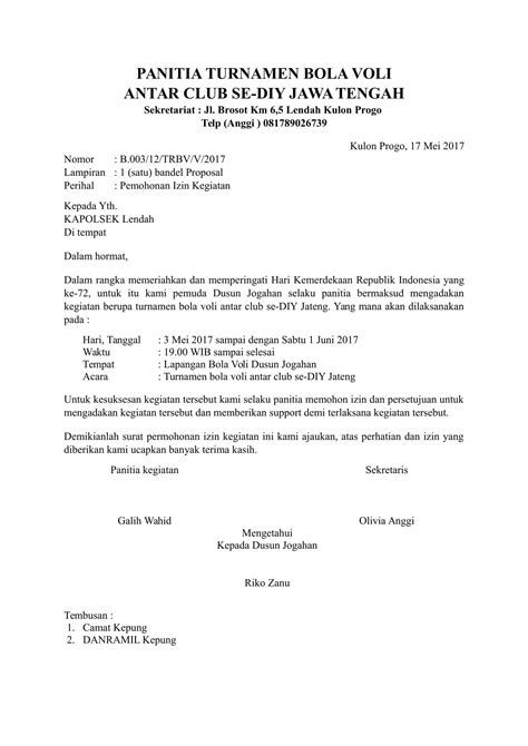 Detail Surat Izin Mengadakan Acara Nomer 7