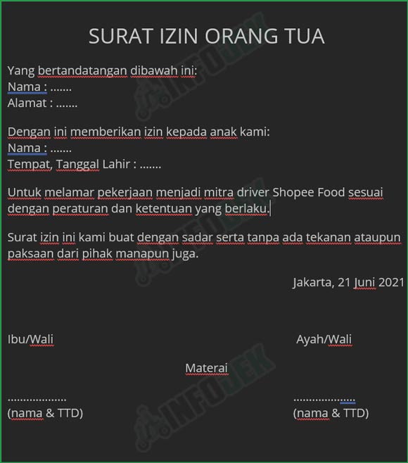 Detail Surat Izin Orang Tua Untuk Kerja Doc Nomer 25