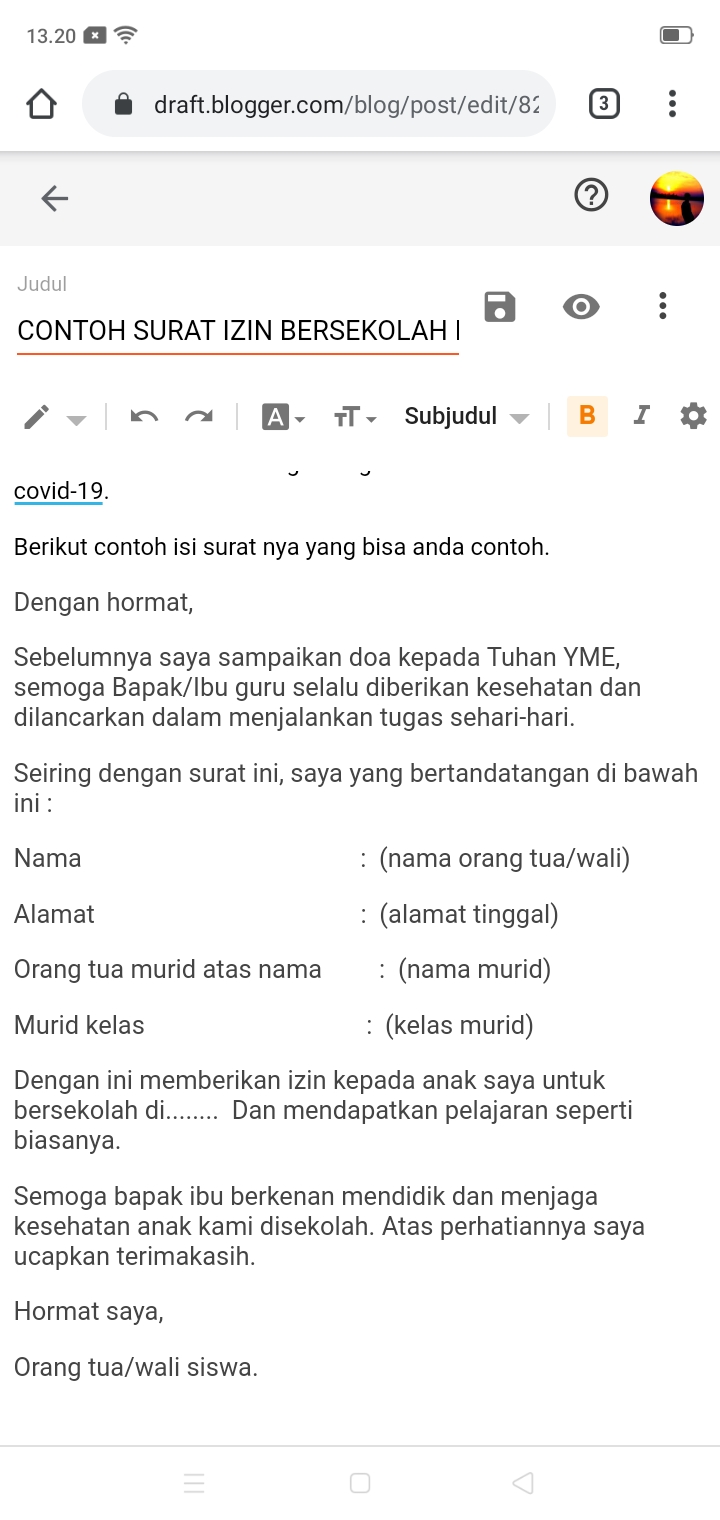 Detail Surat Izin Orang Tua Untuk Sekolah Nomer 42