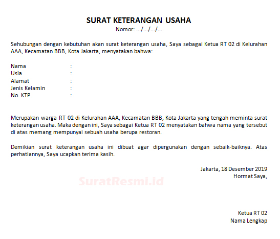 Detail Surat Izin Untuk Dagang Nomer 34