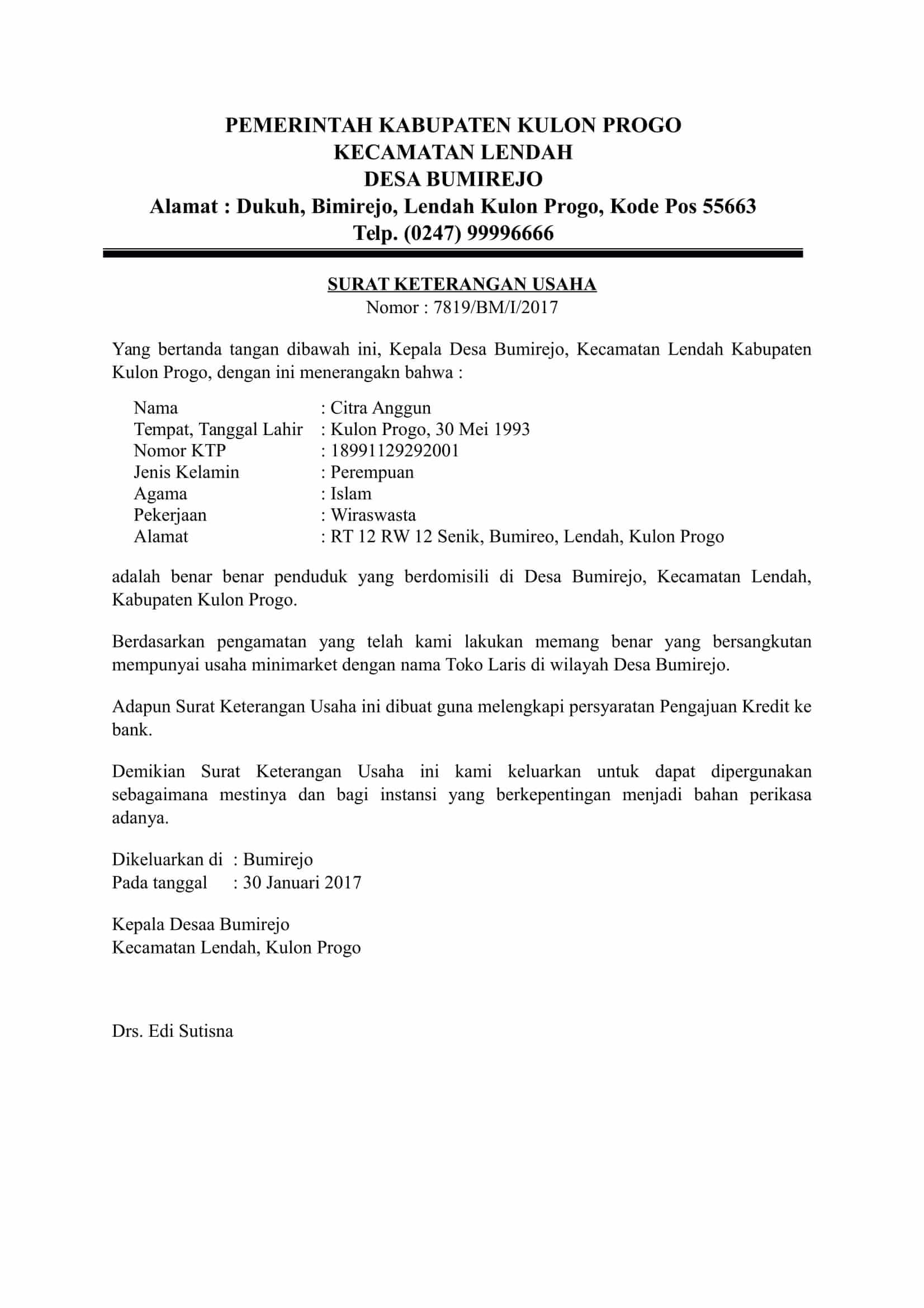 Detail Surat Izin Untuk Dagang Nomer 43