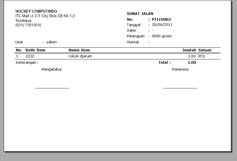 Detail Surat Jalan Bahasa Inggris Nomer 11