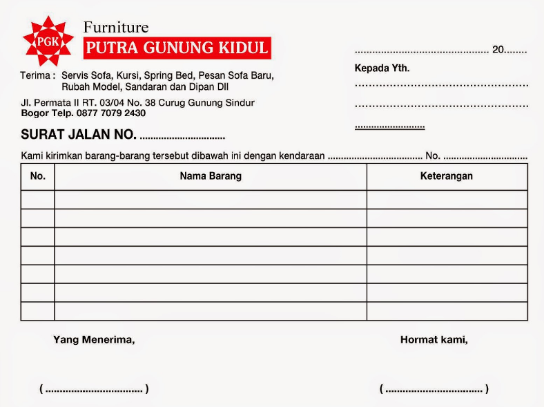 Detail Surat Jalan Bahasa Inggris Nomer 4