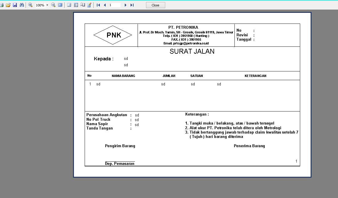 Detail Surat Jalan Bahasa Inggris Nomer 8