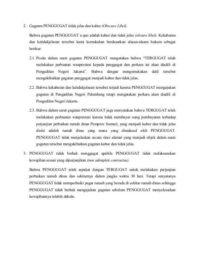 Detail Surat Jawaban Gugatan Nomer 12