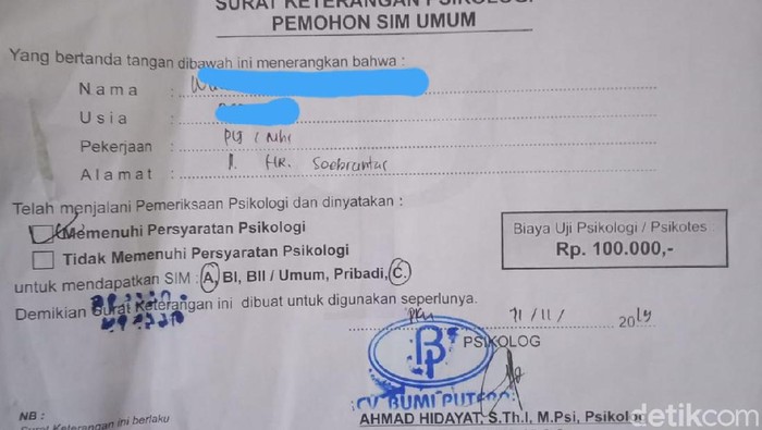 Detail Surat Kesehatan Untuk Sim Nomer 12