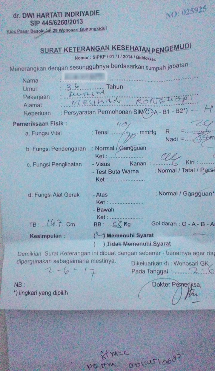 Detail Surat Kesehatan Untuk Sim Nomer 3