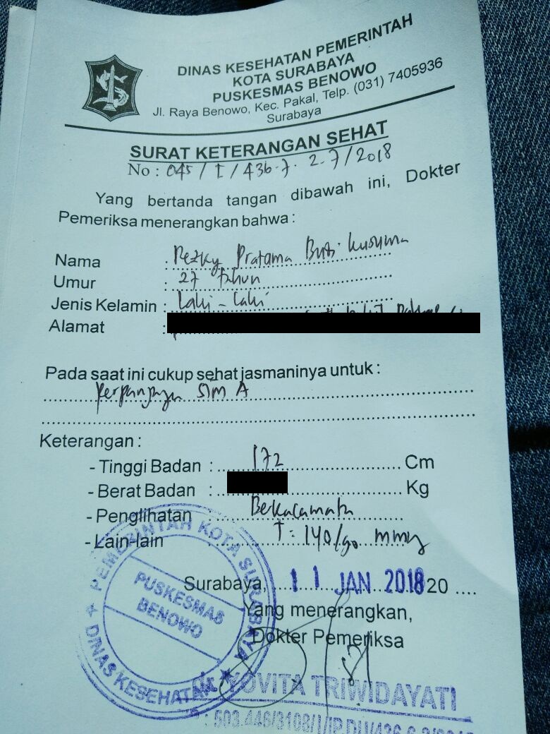 Detail Surat Kesehatan Untuk Sim Nomer 5