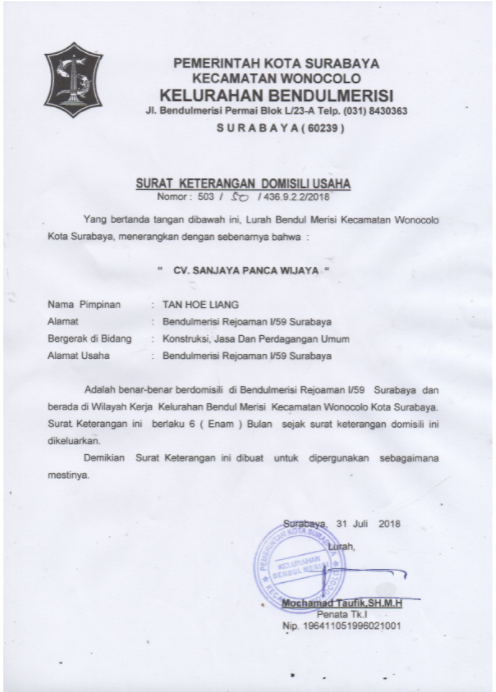 Detail Surat Keterangan Domisili Online Nomer 12