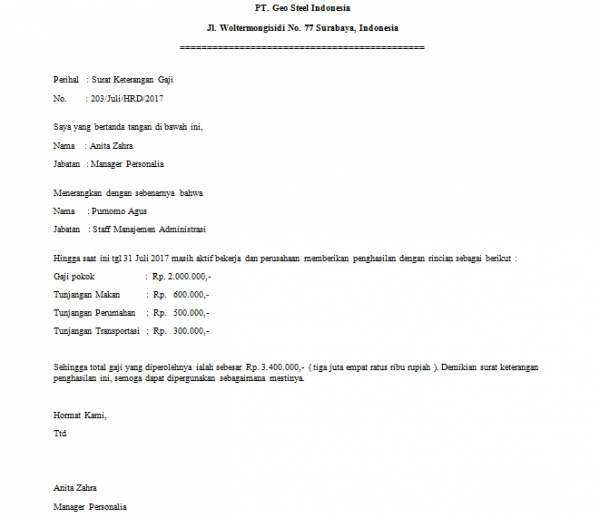 Detail Surat Keterangan Penghasilan Untuk Kpr Nomer 23