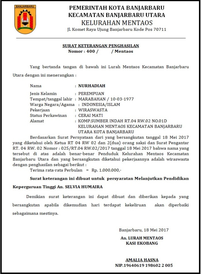 Detail Surat Keterangan Penghasilan Untuk Kpr Nomer 4