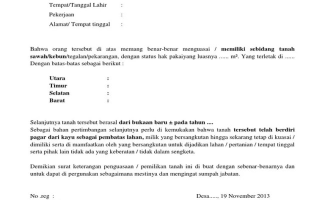 Detail Surat Keterangan Penguasaan Tanah Secara Sporadik Nomer 39